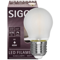 LED-Filamentlampe 4,5W E27 470lm matt dimmbar 40W