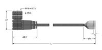 Aktuator- u. Sensorleitung BKWM14-E01-100/S90