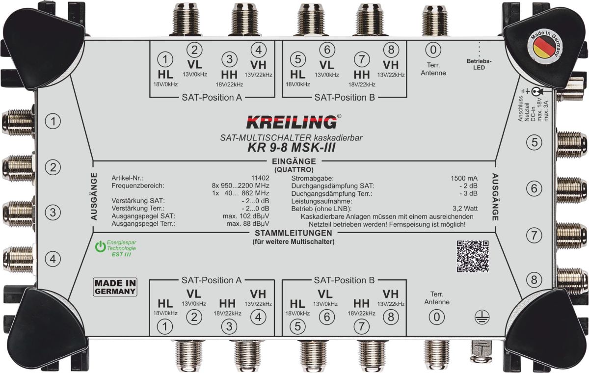 Multischalter kaskadierbar KR 9-8 MSK-III Multischalter kaskadierbar KR 9-8 MSK-III
