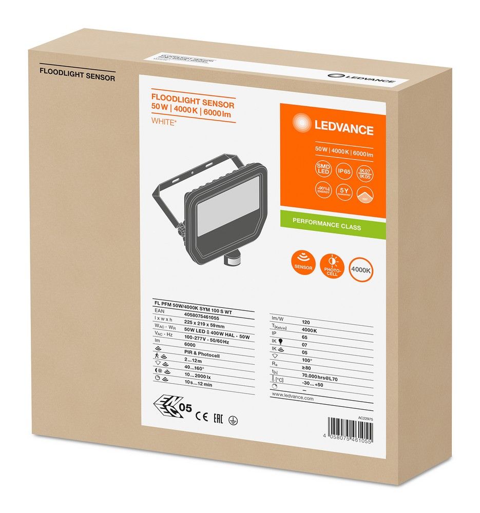 LED-Fluter mit BWM FL PFM 50W4000K S WT