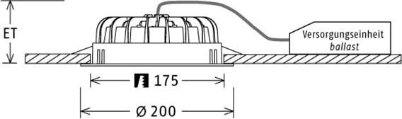 LED-Einbaudownlight VTFM 10.1540 silber