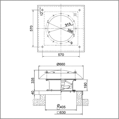 Axial-Dachventilator DZD 30/2 B E Ex e