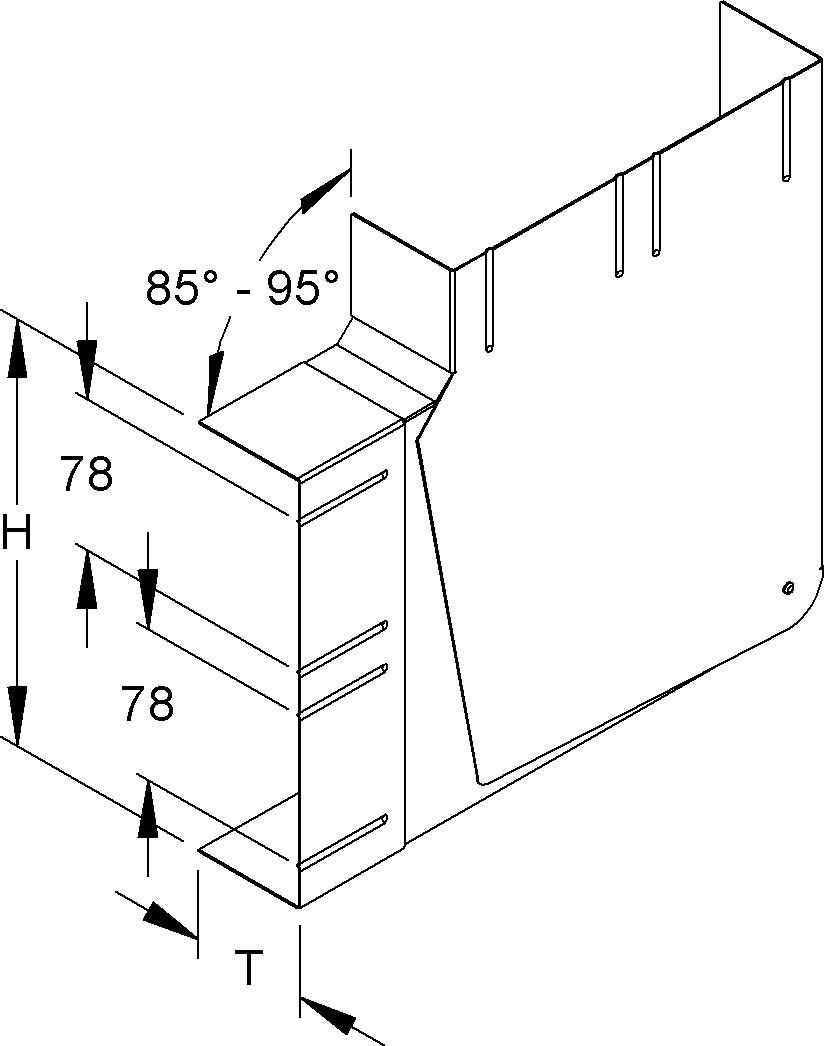 GK-Vertikaleck 90Gr. DKVV 220-78T60 W