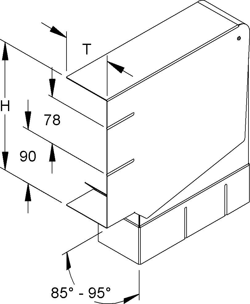 GK-Vertikaleck 90Gr. GKVVU 213A78T80 L