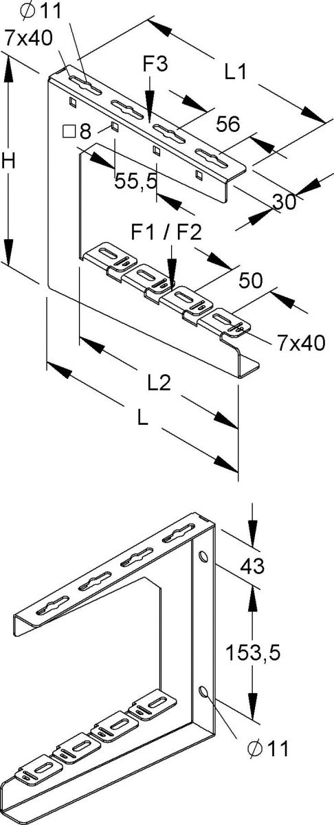 Zentralabhängung C-Profil ZC 400 S
