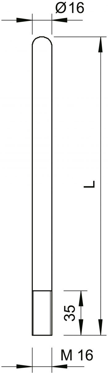 Fangstange mit Gewinde 101 ALU-1000