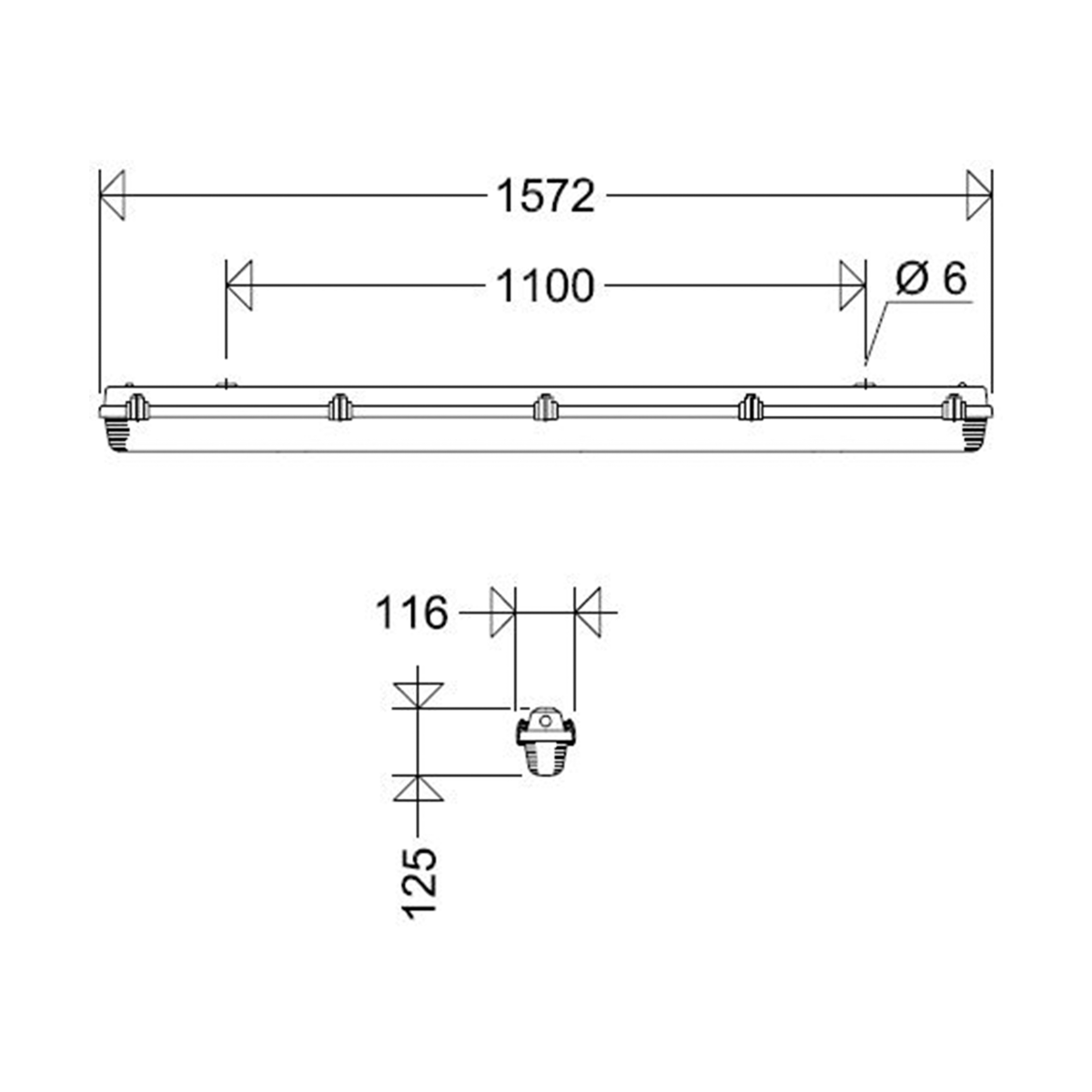 LED-Feuchtraumleuchte 161 15L60 SENS