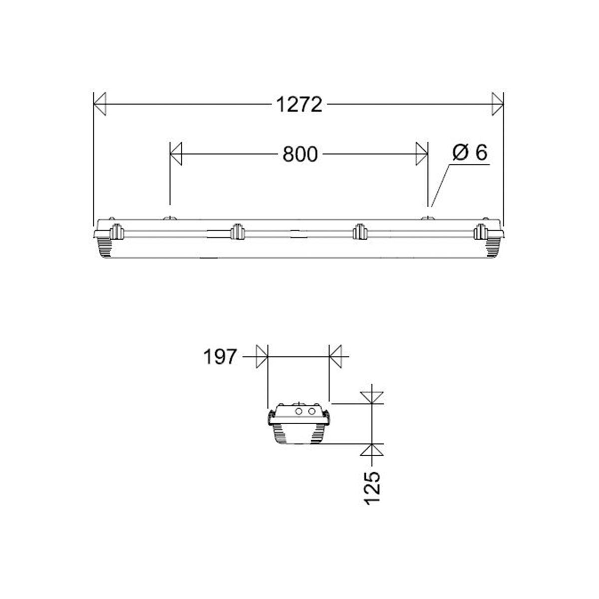 LED-Feuchtraumleuchte 162 12L42 T40 H70