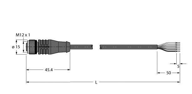 Aktuator- u. Sensorleitung HT-WAK4.5-5/S2430