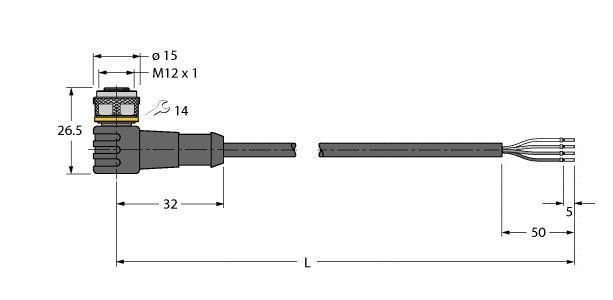 Anschlussleitung WKC4.4T-10/TXL