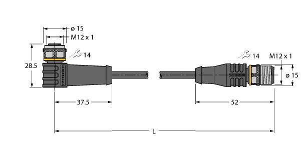 Verbindungsleitung WKS4T-0.3-RSS4T/TEL